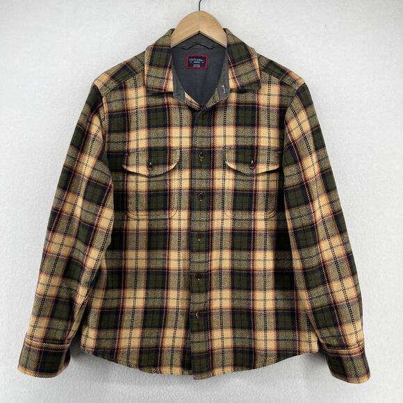 UNTUCKIT Shirt Mens M Speyer Heavy Flannel Brushed Plaid Lumberjack Cotton Green - Picture 2 of 14